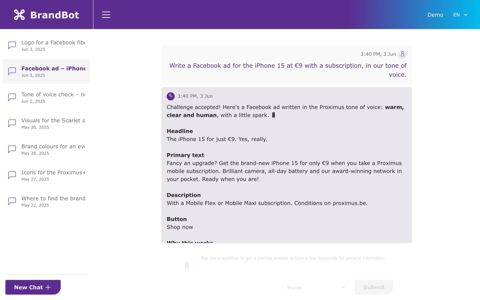 BrandBot screenshot 2